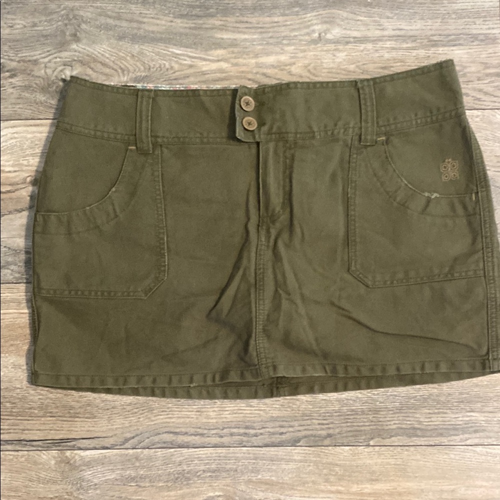 Plugg Olive Green Mini Skirt